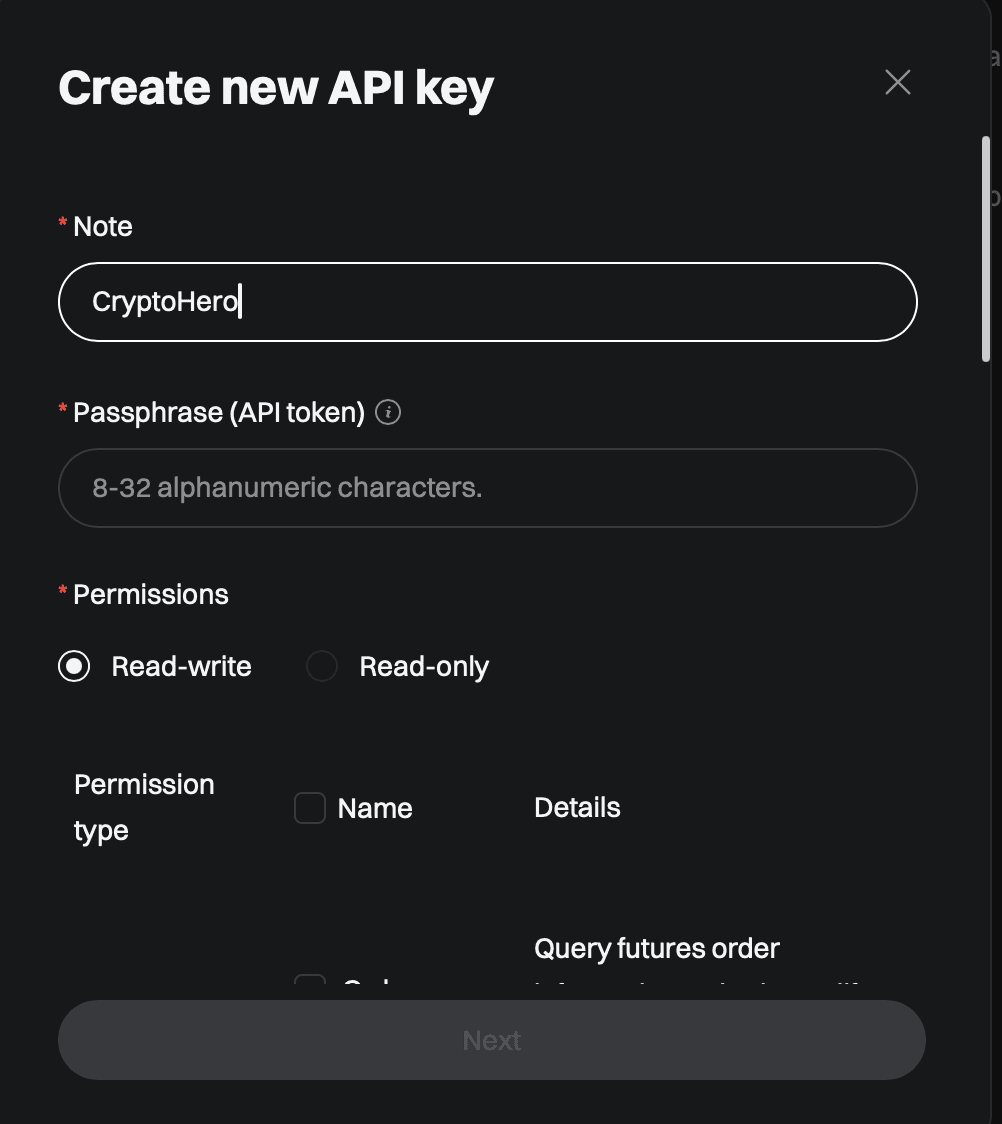 Настройте параметры API-ключа